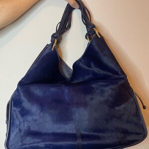 Stuart Weitzman Blue Pony Hair Hobo